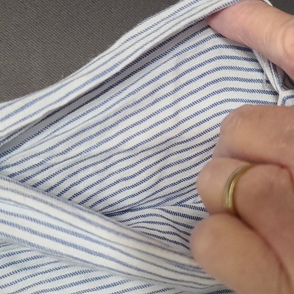 Jessica Simpson Strapless Jumper Blue/Navy Striped Pockets Wide Leg Sz XS EUC - Picture 4 of 8